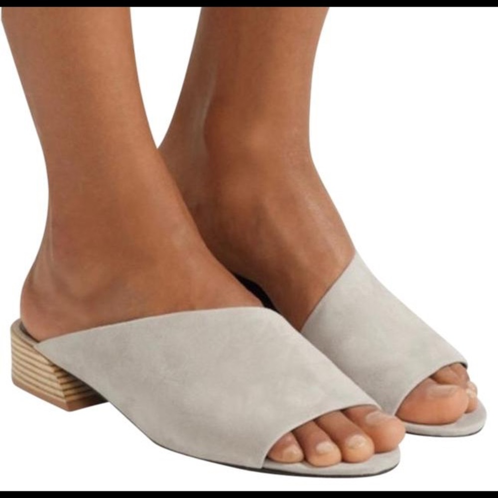 Mercedes Castillo Irene Suede Mules / Slides / Sandals, Sz 37 and Sz 38, Tan